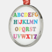 ABCs farbenfrohe Buchstaben Silbernes Ornament (Links)