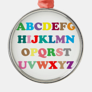 ABCs farbenfrohe Buchstaben Silbernes Ornament