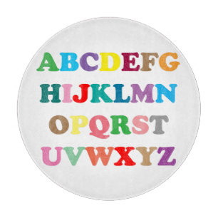 ABCs farbige Schrift Schneidebrett