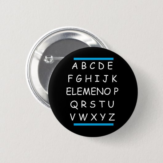 ABC's Funny Sarcastic Grammar Button (Vorne & Hinten)