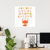 ABCs für Kinder mit Niedlichem Fuchs Poster (Heimbüro)