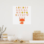 ABCs für Kinder mit Niedlichem Fuchs Poster (Küche)