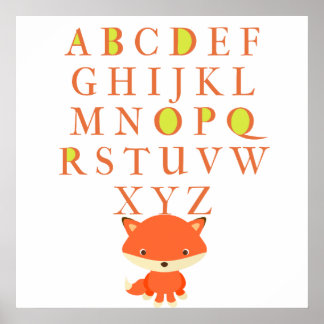 ABCs für Kinder mit Niedlichem Fuchs Poster