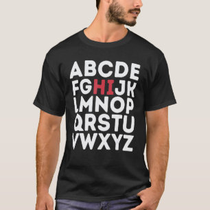 ABCs Hallo Kindergarten Alphabet Zurück zur Schule T-Shirt
