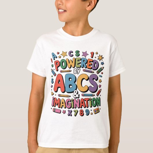 ABCs & Imagination - Colorful Kids Learning Fun T-Shirt (Vorderseite)