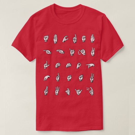 ABCs Individuelle ASL Alphabet Letters T-Shirt (Design vorne)
