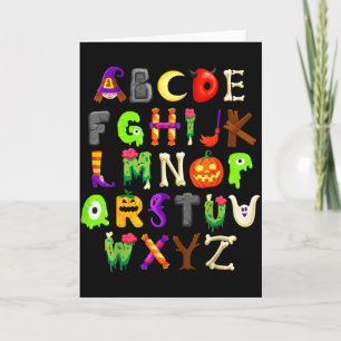 Abcs Learning Kindergarten Lehrer Lustiger Hallowe Karte