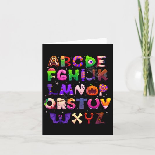 Abcs Learning Kindergarten Lehrerin Funny Hallowee Karte (Vorderseite)