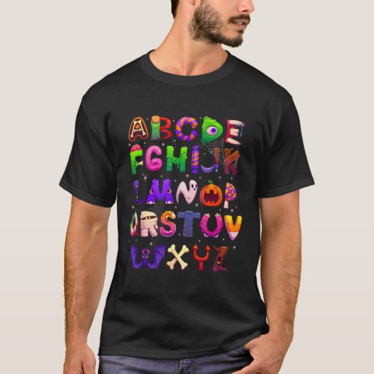 Abcs Learning Kindergarten Lehrerin Funny Hallowee T-Shirt (Vorderseite)