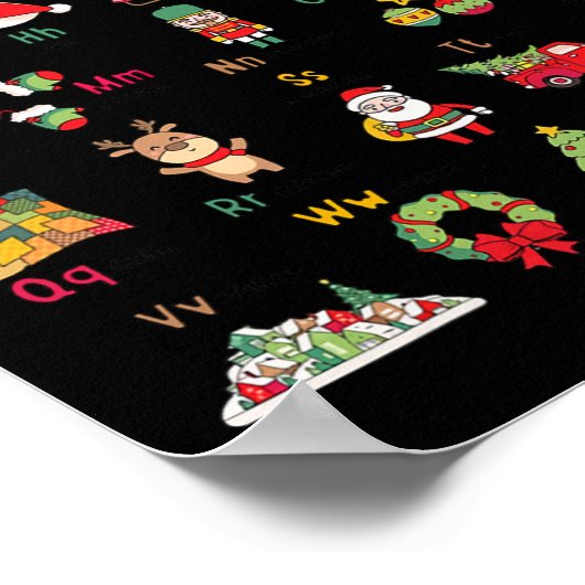 Abcs Learning Kindergarten Lehrerin Weihnachtslich Poster (Ecke)