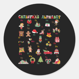 Abcs Learning Kindergarten Lehrerin Weihnachtslich Runder Aufkleber