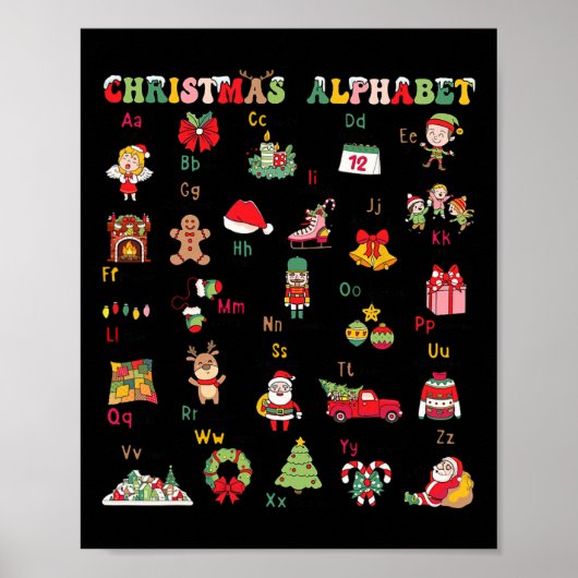 Abcs Learning Kindergarten Teacher Christmas Light Poster (Vorne)