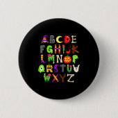 Abcs Learning Kindergarten Teacher Funny Halloween Button (Vorderseite)