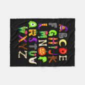 Abcs Learning Kindergarten Teacher Funny Halloween Fleecedecke (Vorderseite (Horizontal))