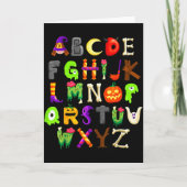 Abcs Learning Kindergarten Teacher Funny Halloween Karte (Vorderseite)