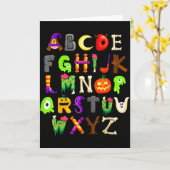 Abcs Learning Kindergarten Teacher Funny Halloween Karte (Gelbe Blume)
