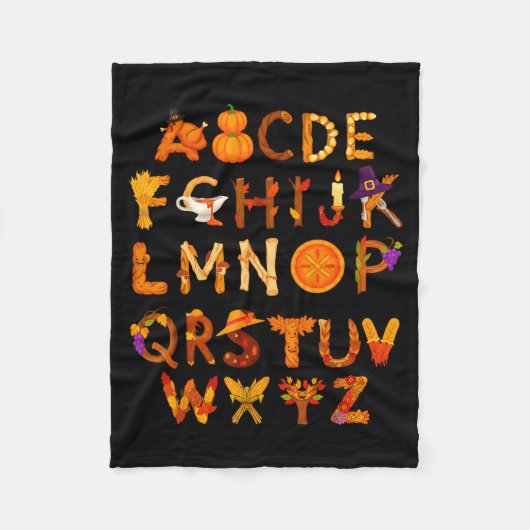 Abcs Learning Kindergarten Teacher Thanksgiving Al Fleecedecke (Vorderseite)