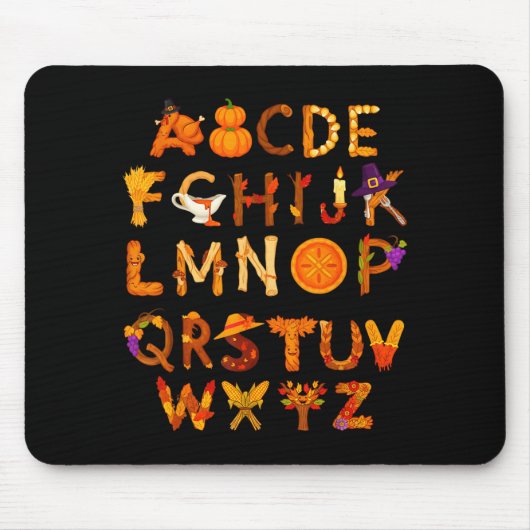 Abcs Learning Kindergarten Teacher Thanksgiving Al Mousepad (Vorne)