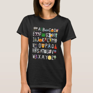 ABCs Lernen Kindergarten-Lehrer Lustiges Halloween T-Shirt