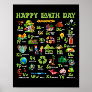 Abcs of Earth Day Teacher Rettete unseren Planeten Poster