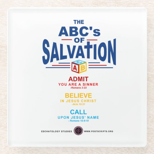 ABCs of Salvation Glasuntersetzer (Vorderseite)