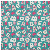 ABCs Rosa u. blauer Entwurf Stoff (Muster)
