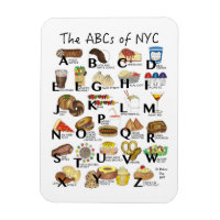 ABCs von NYC Iconic New York City Foods Alphabet