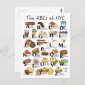 ABCs von NYC Iconic New York City Foods Alphabet Postkarte (Vorne/Hinten)