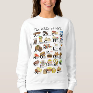 ABCs von NYC Iconic New York City Foods Alphabet Sweatshirt