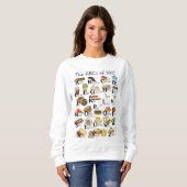 ABCs von NYC Iconic New York City Foods Alphabet Sweatshirt (Vorne ganz)