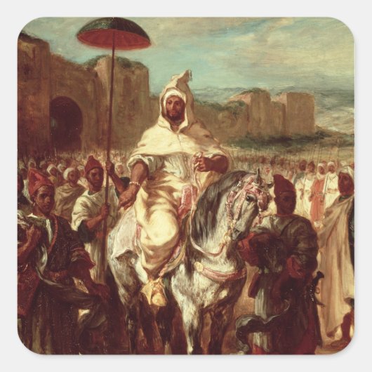 Abd Ar-Rahman Sultan von Marokko Quadratischer Aufkleber (Vorderseite)