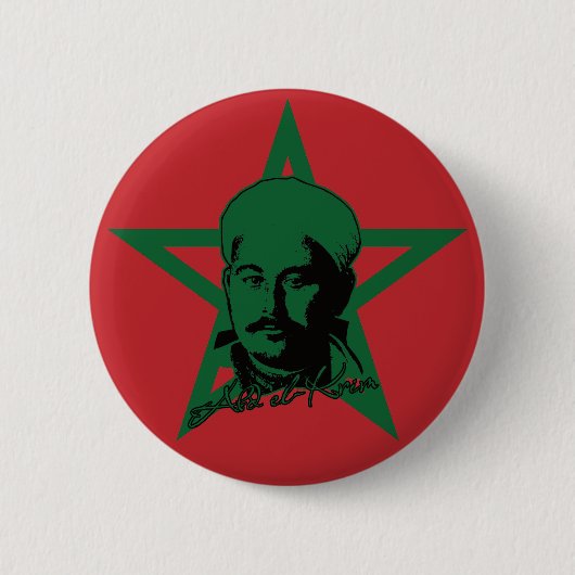 Abd el-Krim Rif Leader Graphic Style Abdelkarim Button (Vorderseite)