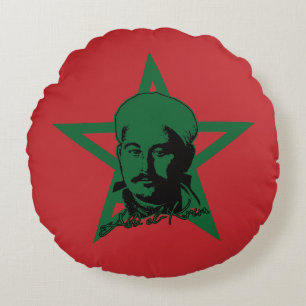 Abd el-Krim Rif Leader Graphic Style Abdelkarim Rundes Kissen