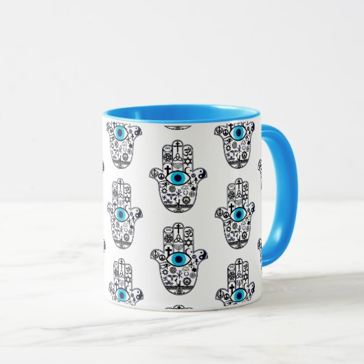 Abdeckung aller Basen Hamsa Hand Tasse (VorderseiteRechts)