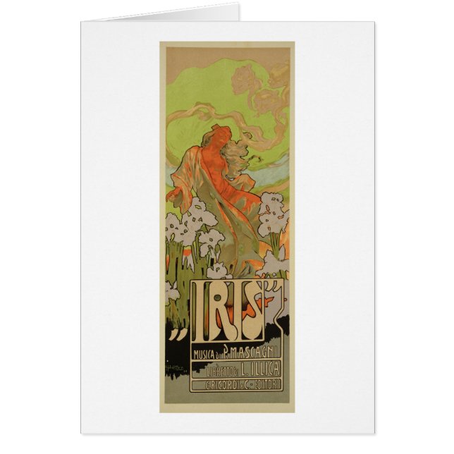 Abdeckung der Kerbe und Libretto der Oper "Iris", (Vorne)