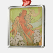 Abdeckung der Kerbe und Libretto der Oper "Iris", Silbernes Ornament (Links)