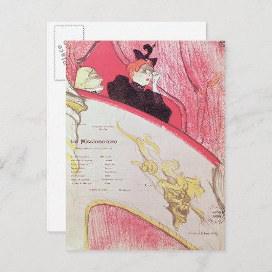 Abdeckung eines Programms "Le Missionaire" Postkarte (Vorne/Hinten)