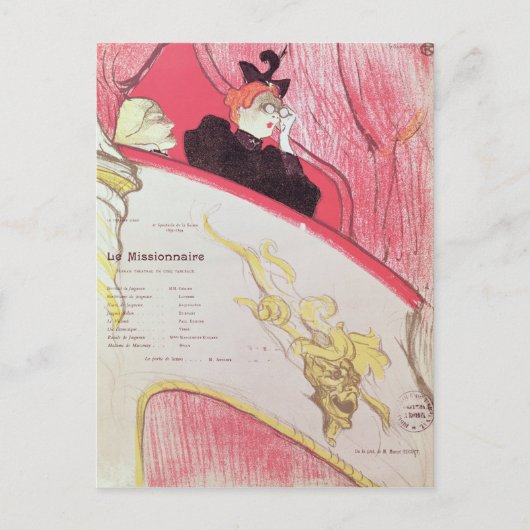 Abdeckung eines Programms "Le Missionaire" Postkarte (Vorderseite)
