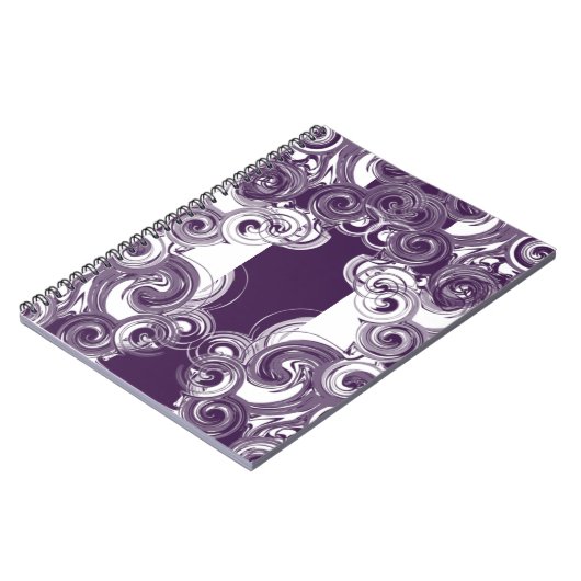 Abdeckung Lila digitaler Kunstdoodles Notizblock (Linke Seite)