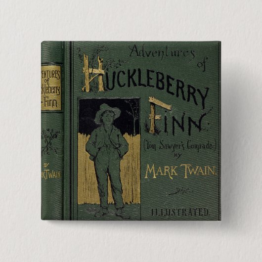 Abdeckung von "Abenteuern von Huckleberry Finn" Button (Vorderseite)