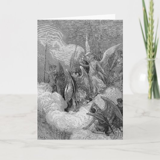 Abdiel Attacks Satan Karte (Vorderseite)