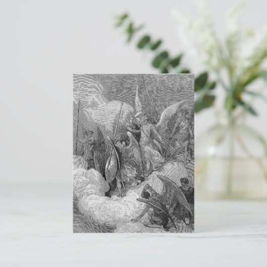 Abdiel Attacks Satan Postkarte (Stehend Vorderseite)