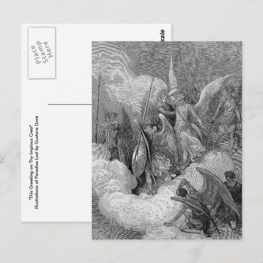 Abdiel Attacks Satan Postkarte (Vorne/Hinten)