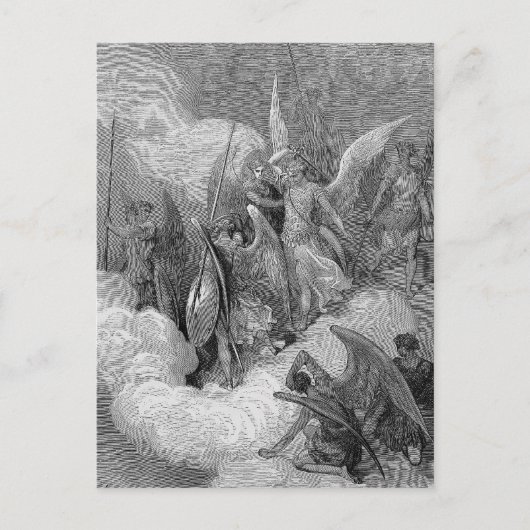 Abdiel Attacks Satan Postkarte (Vorderseite)