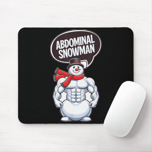 Abdominal Snowman 6 Pack Abs Christmas For Men Gym Mousepad (Mit Mouse)