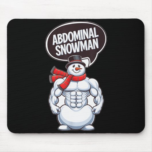 Abdominal Snowman 6 Pack Abs Christmas For Men Gym Mousepad (Vorne)
