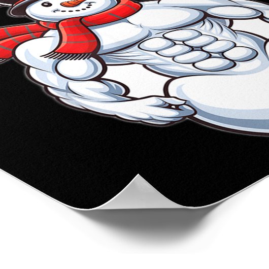 Abdominal Snowman 6 Pack Abs Christmas For Men Gym Poster (Ecke)