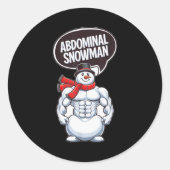 Abdominal Snowman 6 Pack Abs Christmas For Men Gym Runder Aufkleber (Vorderseite)