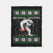 Abdominal Swoleman Yeti Fun Christmas Gym Weightli Fleecedecke (Vorderseite)