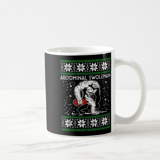 Abdominal Swoleman Yeti Fun Christmas Gym Weightli Kaffeetasse (Rechts)